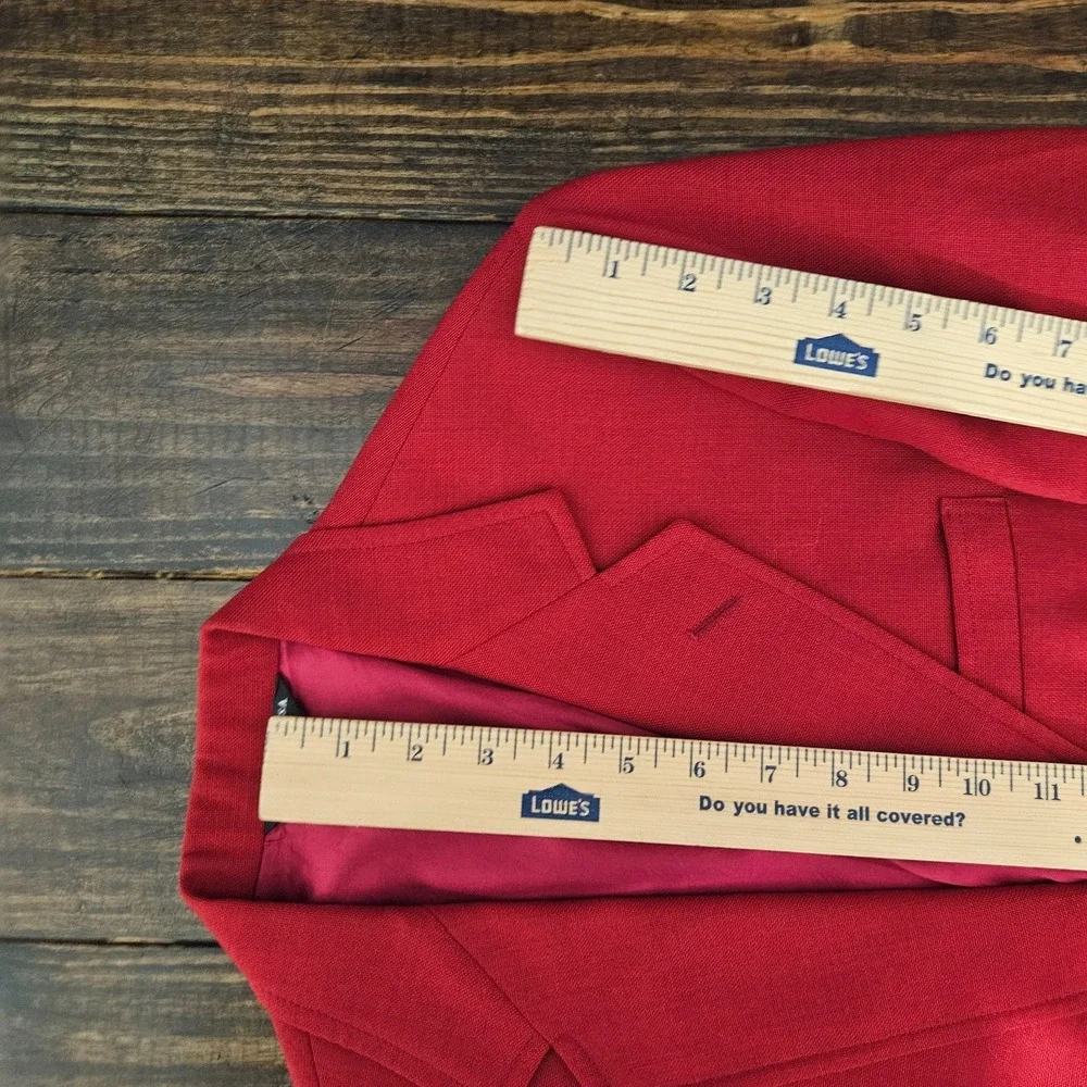 VTG Hardwick Men's Sport Coat Blazer Two Button Red Polyester Solid Size 34R